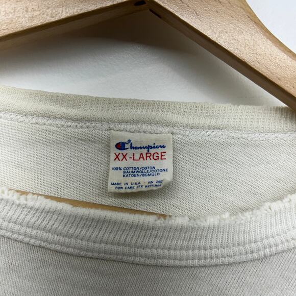 Vintage Champion Michigan Tee T-Shirt Mens XXL White Blue Worn In - Picture 5 of 10